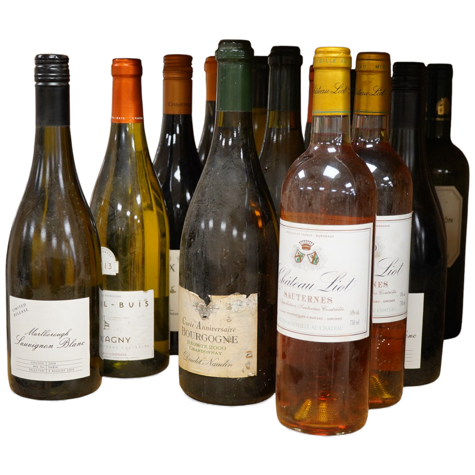 Chateau Liot Sauternes, 2009, two bottles, and twelve other bottles of white wine